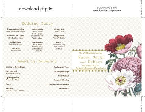 Free Wedding Program Templates .